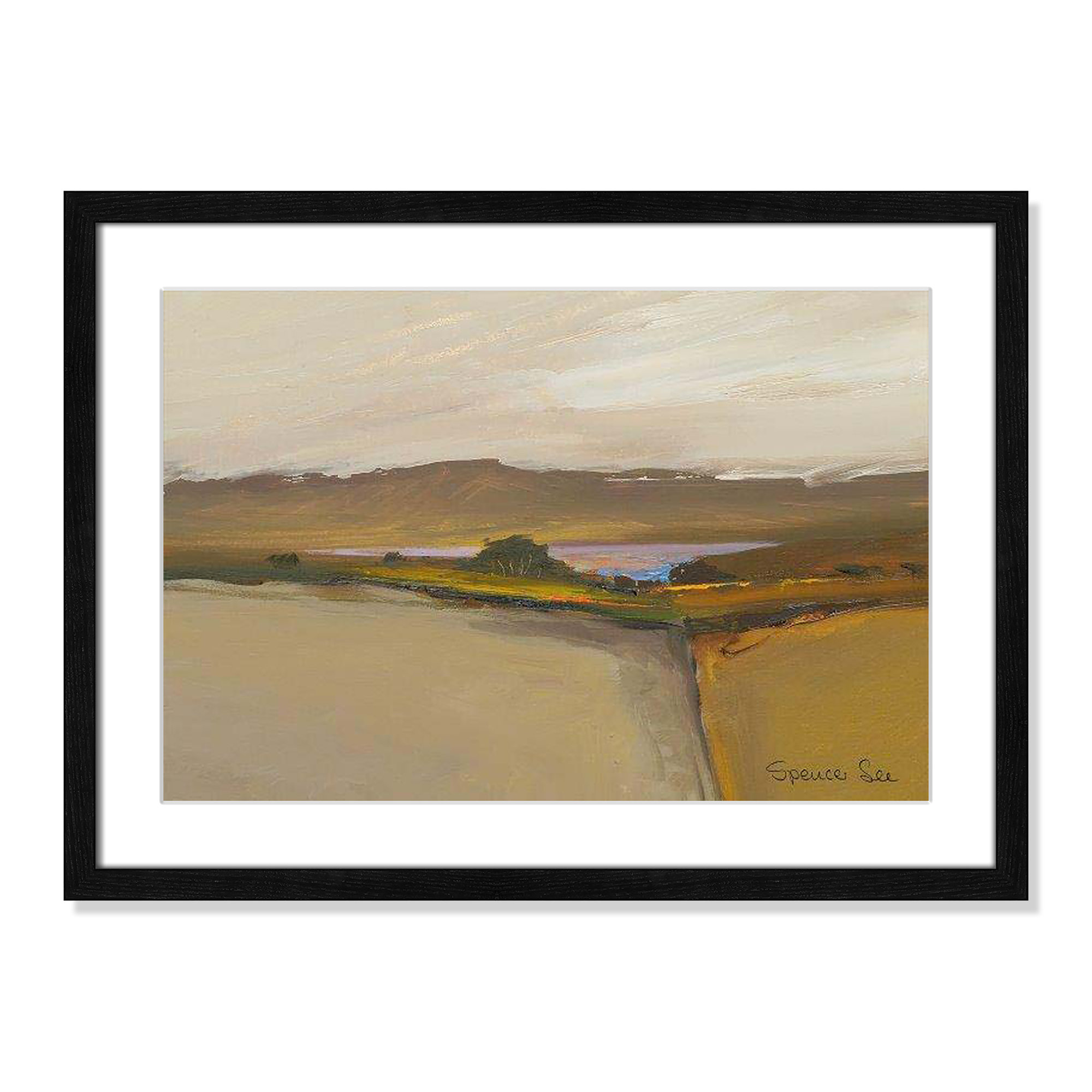 Heaven and Earth IV By Spencer Lee - Framed Art w/ 4 Ply Matboard, 17" H x 23" W x 0.75" D, Black Framed