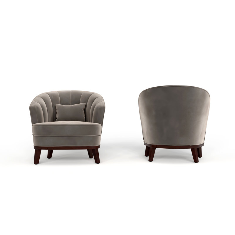 Fauteuil d'appoint rembourré Ava, Gris