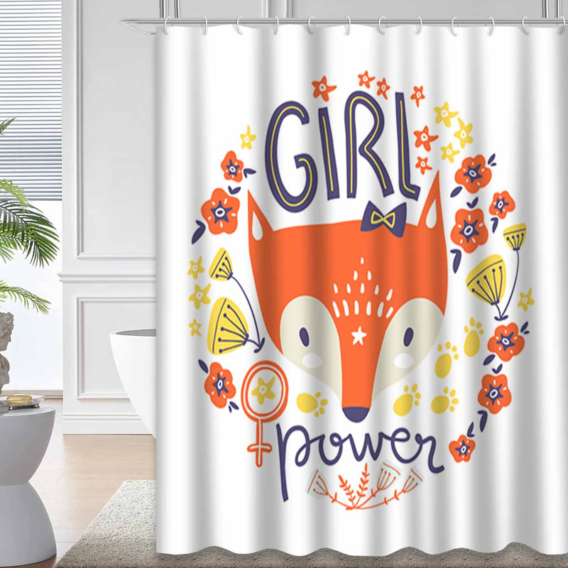 Rideau de douche avec 12 crochets Cute Girl, L 72 po x l 78 po