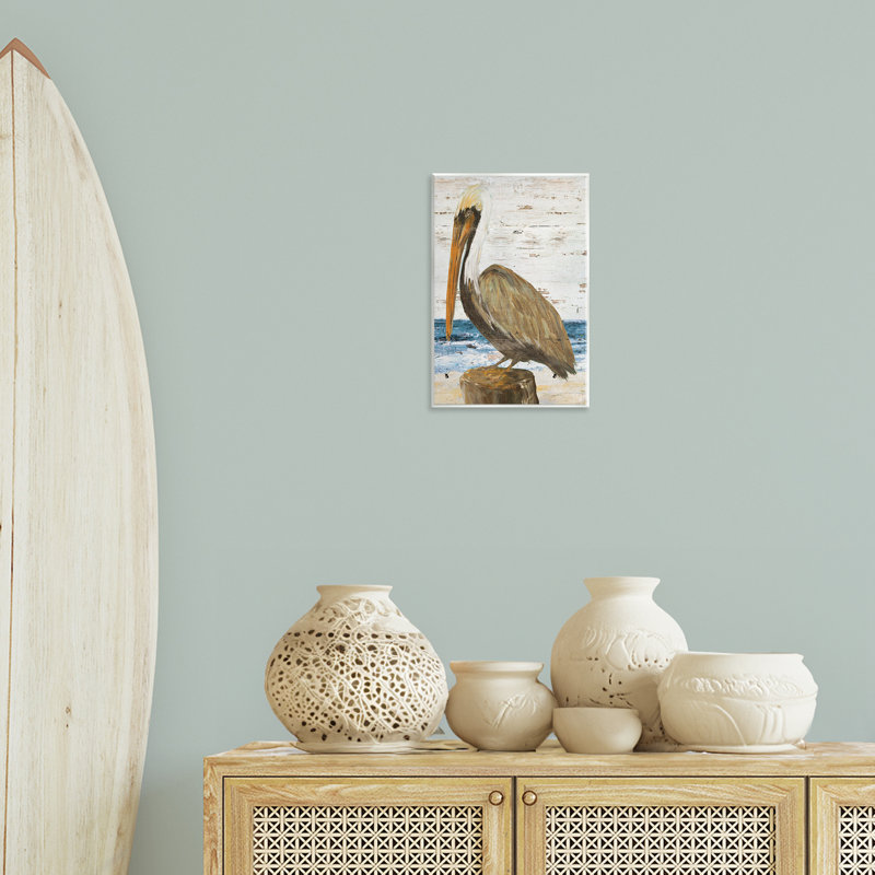 «Rustic Ocean Pelican» par Julie DeRice, H 15 po x l 10 po