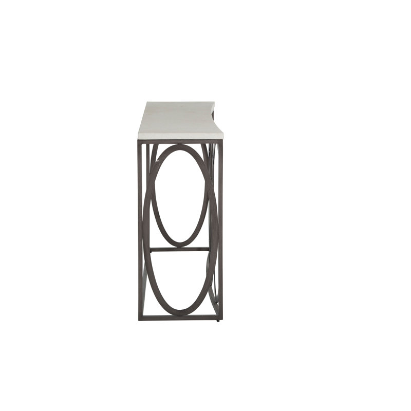 Ella Outdoor Buffet and Console Table, Charcoal/Travertine Superstone