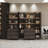 Carlos Modern Aluminum Frame Bookcase Set With Tempered Glass Doors, 3-Color LED Lighting, And Storage Drawers