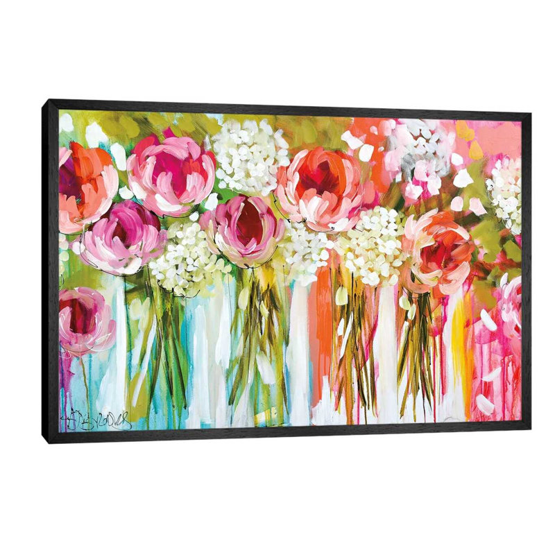 Tangerine Tango by Amanda J. Brooks - Floater Frame Painting on Canvas, Black Framed, 101.6 cm H x 66.04 cm W