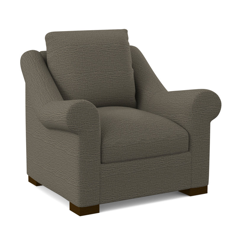 Canyon Armchair, American Walnut, Filigree Ivory 100% Polyester