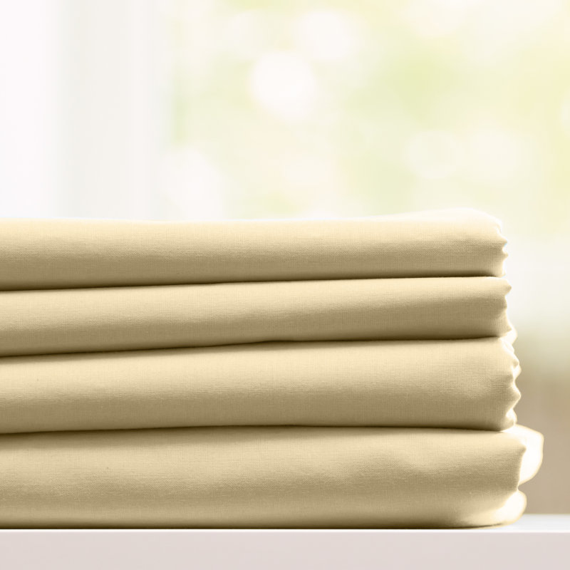 Luxury Hotel Microfiber Sheet Set, Cream, Full Sheet Set + Fitted Sheet + 2 Pillowcases