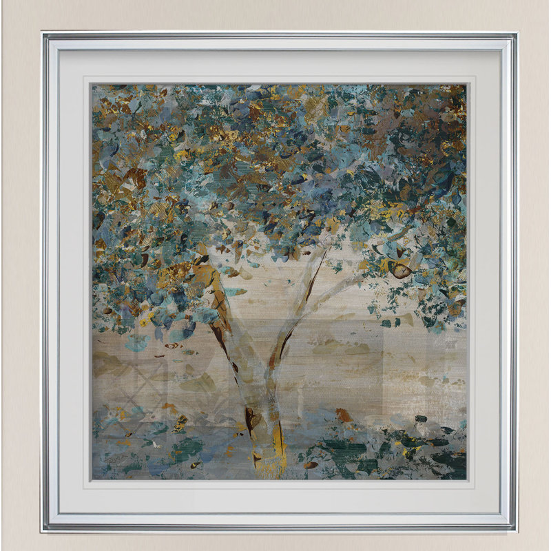 Soupçon de crépuscule - Peinture, H 28 po x l 28 po x P 2 po, Cadre argenté