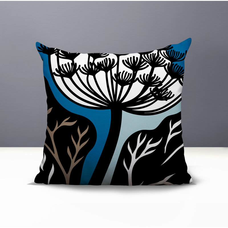 Oreiller carré réversible intérieur / extérieur Alimi, Carré 15 po, Turquoise