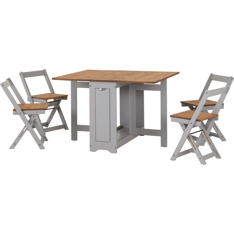Palmateer 4 - Person Dining Set, Slat Grey