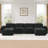 U-shaped Boneless Sofa,Tufted Design,32D High Density Sponge Bottom,Anti-Slip Design,No Assembly Required,Free Combination,Movable Ottomans For Living Rooms,Home Theater-976227150-976227148