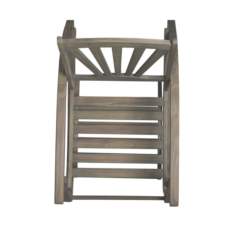 Outdoor Acacia Wood Rocking Chair With Retractable Foot Panel,Rocker Patio Rocking Chair For Porch, Patio, Balcony,