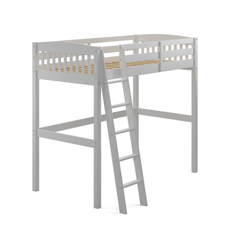 Jahliah Kids Twin Loft Bed, White