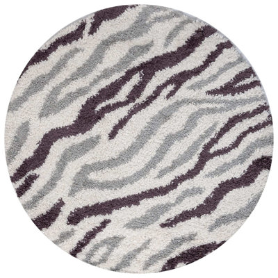 Moodi Modern Shaggy Area Rug Abstract Brushstroke Line Design