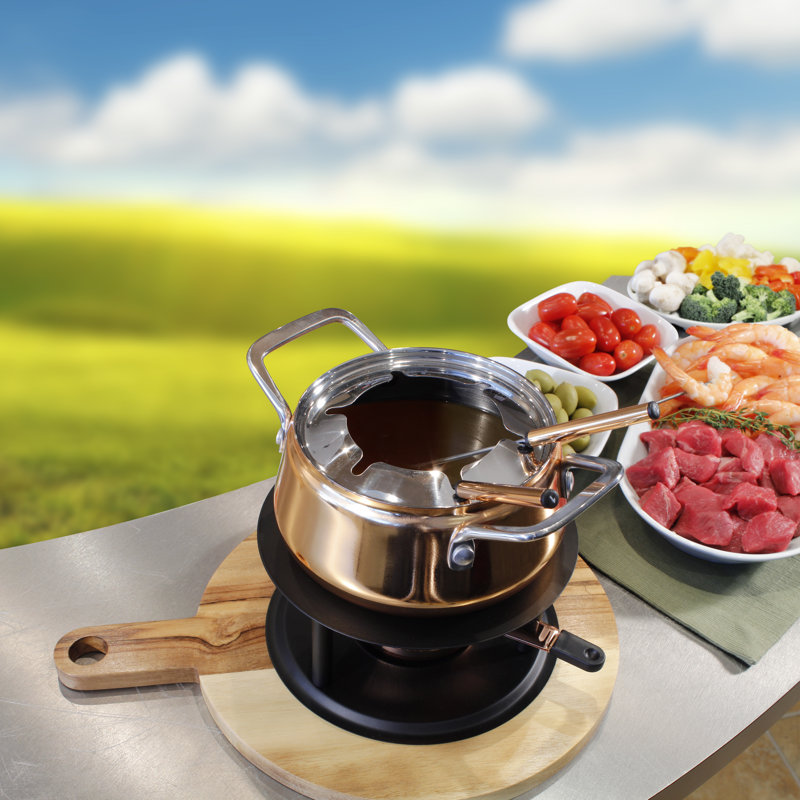 Swissmar Peak 10 Piece Fondue Set, Copper