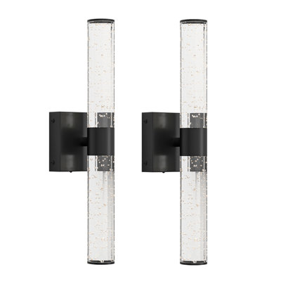Modern Black Bubble Cylinder Wall Sconce (Set of 2)