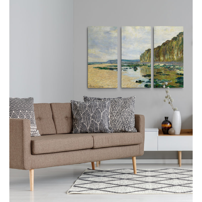 A Premium "Cliff at Pourville" par Claude Monet, reproduction d'art sur toile, H 24 po x l 36 po x P 1,5 po