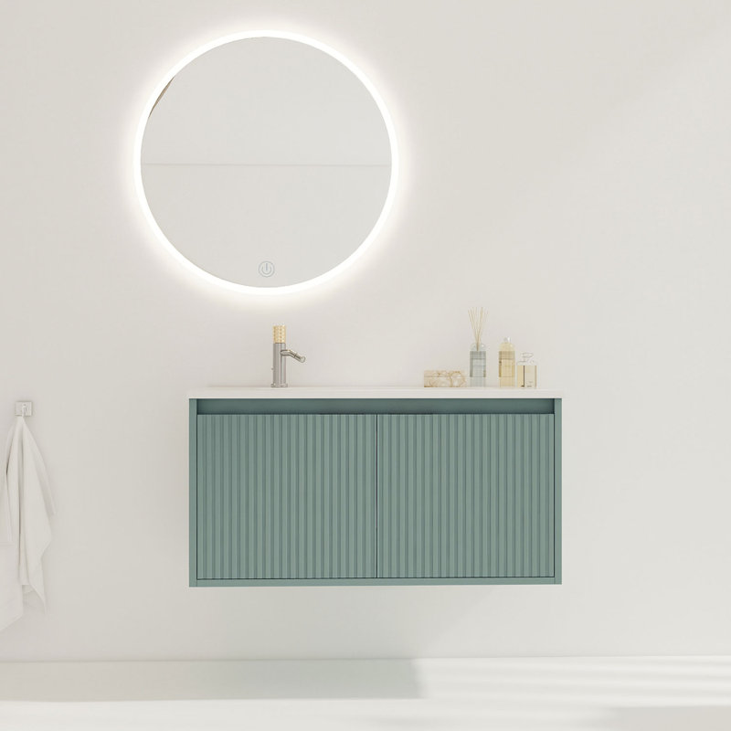 Klairissa 35.8'' Single Bathroom Vanity with Resin Top