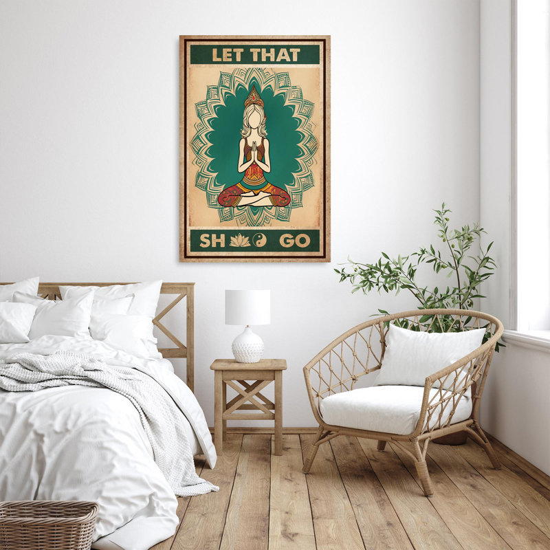Yoga Let That Shoo Go - 1 pièce, impression sur toile tendue, H 20 po x l 16 po x P 1,25 po