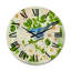 Horloge murale petit oiseau assis sur une branche de bois de rose-63902224