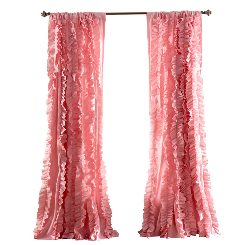 Panneau de rideau semi-transparent de style bohème, l 52" x L 84", Rose
