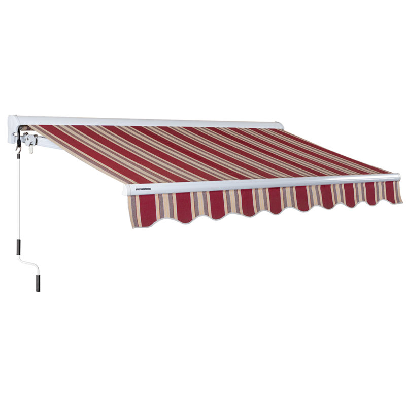 Advaning 10'x8' Manual Patio Retractable Awning, 10.5' H x 9.8' W x 8.2' D, Black