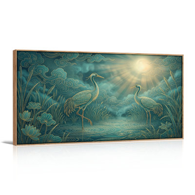 Ensemble de 1 tableau sur toile « Grue mystique »