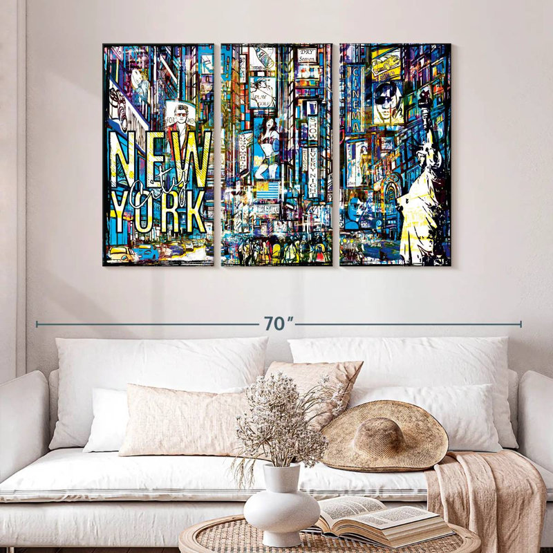Illustration de Sebbie, grunge de New York, H 32 po x l 50 po