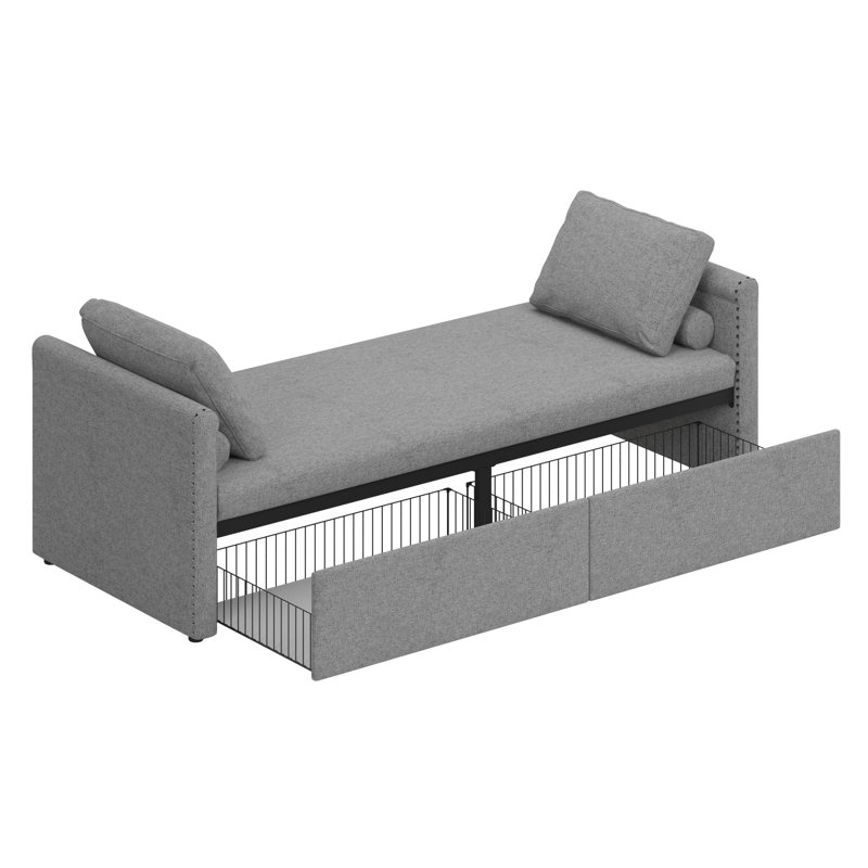 Chaise longue rembourrée Seton, Gris
