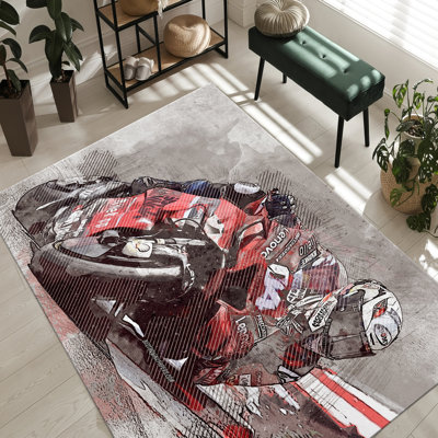 Chic Non-Woven Soft Type Rug with Abstract Floral Print for Living Room and Bedroom Decor