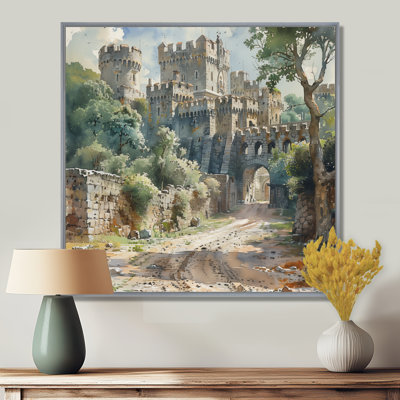 Beige Brown Medieval Stronghold Fortress II - Fortresses Wall Art Living Room