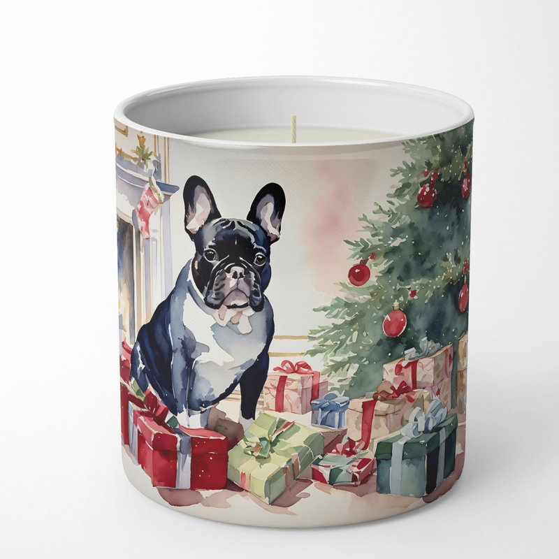 Bougie de Noël parfumée avec support en céramique
