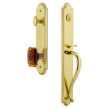 Arc Handleset with Single Cylinder Deadbolt and Baguette Door Knob and Rosette