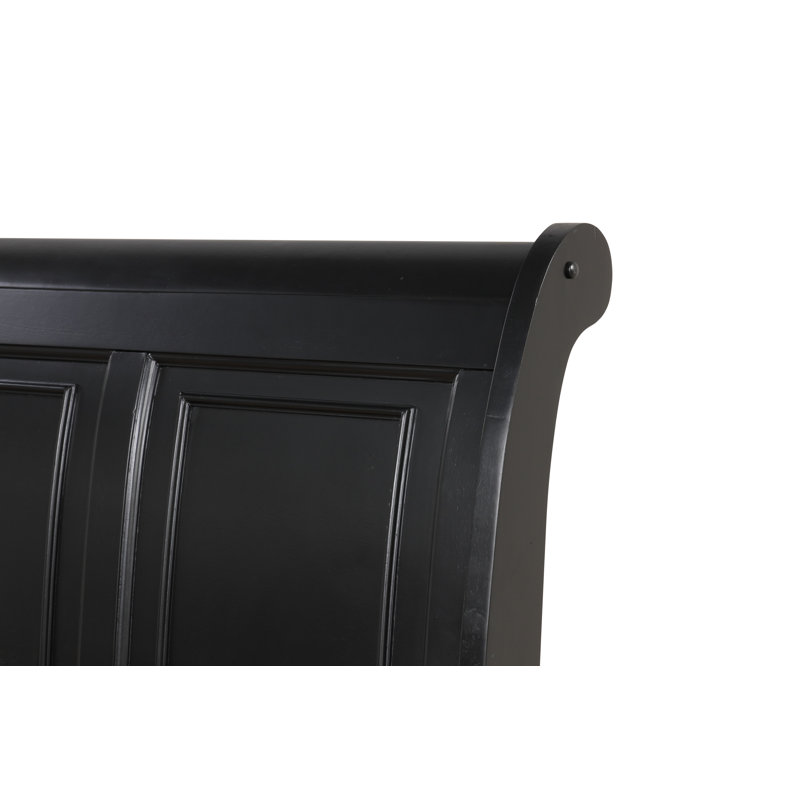 Manlius Sleigh Storage Bed, Black, Full / Double