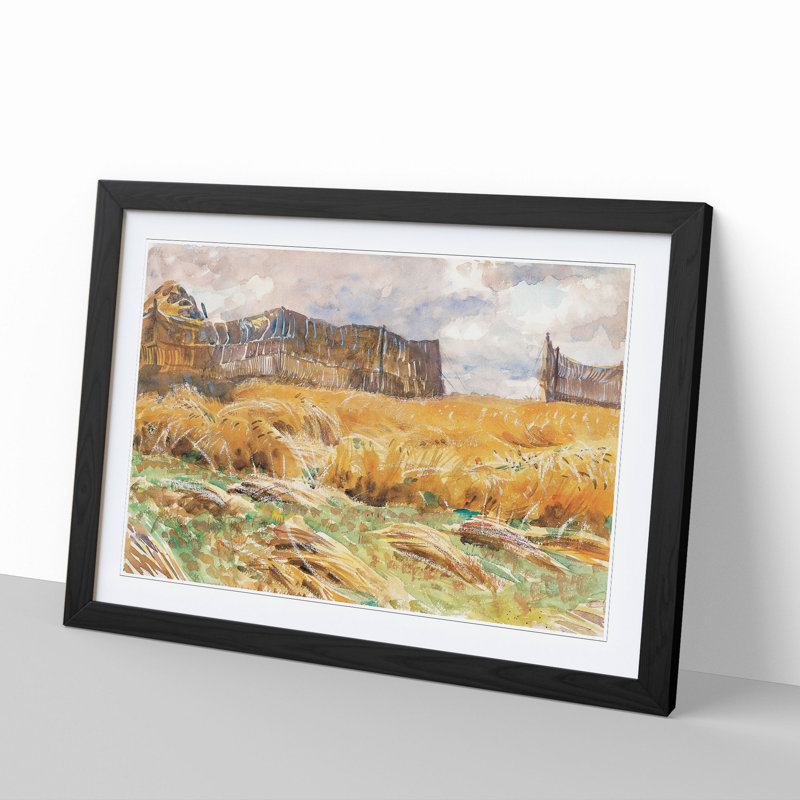 Field in France by John Singer Sargent - Framed Print, 27cm H x 36cm W x 2cm D, Black Framed