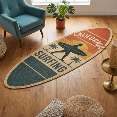 Tapis rétro de planche de surf 5 pi x 8 pi