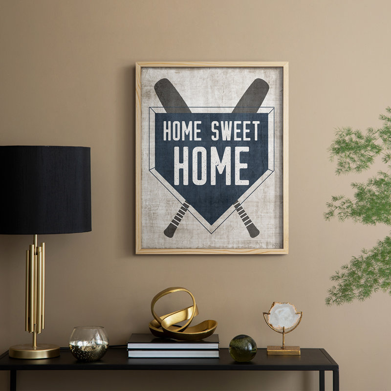 Impression encadrée Home Sweet Home Base - bois massif, Naturel, H 21 po x l 17 po