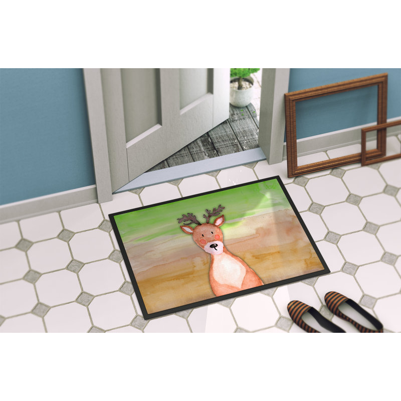 Tapis de porte d’extérieur anti-dérapant aquarelle, Rectangle 1 pi 6 po x 2 pi 3 po