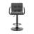 Geniyah Modern Adjustable Swivel Matte Black Iron Metal Bar Stool with Gray Faux Leather Seat
