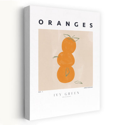 Art mural minimaliste minimaliste à fruits orange