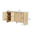 Armoire de rangement moderne avec 4 portes cannelées et tablettes réglables-20100199