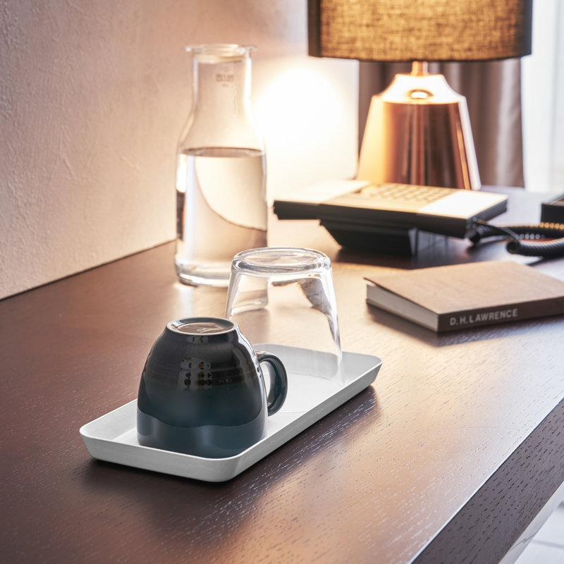 Tower Yamazaki Home Space Saving Vanity Tray, Rectangle, Steel, Flat, White