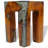 Bohannon vidaXL Solid Teak Wood Stool, Transparent Resin with Crushed Glass, 11.8" x 11.8" x 15.7" Brown