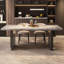 Table de salle à manger rectangulaire en fritté noir et bois manufacturé noir-1705920451