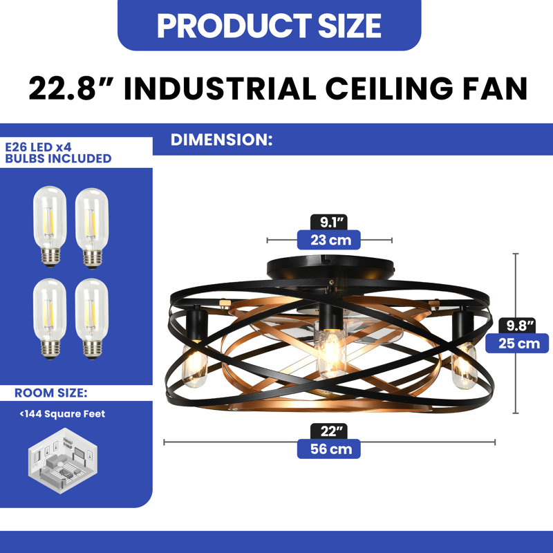 Ventilateur de plafond avec ensemble d'éclairage Laeh