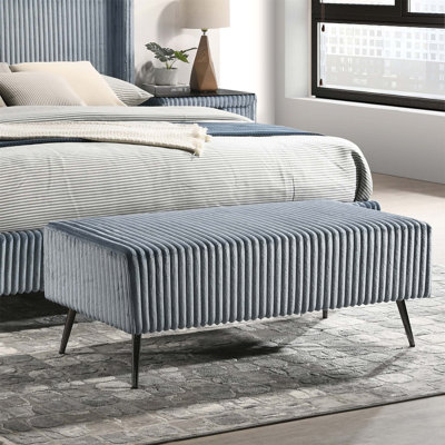 Banc rembourré en velours côtelé Mavela