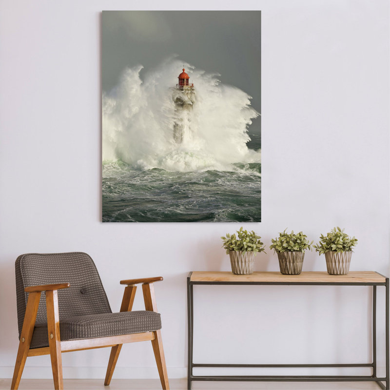 La Jument Lighthouse by Jean Guichard - Wrapped Canvas Print, 80cm H x 60cm W x 4cm D