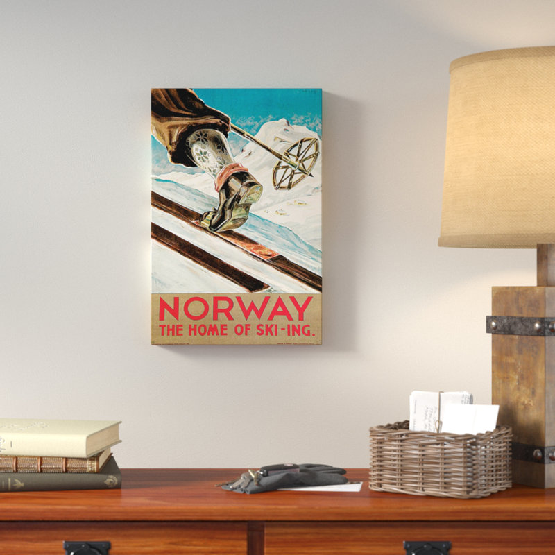 « norvège », publicité rétro sur toile tendue, H 18 po x l 12 po