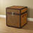 Small Yellow Retro Distressed Fabric Accent Trunk