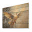 Golden Dove Grace - art mural sur bois de pin naturel-101403369