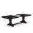 9-piece dining set includes a wooden table and 8 Light Beige Linen Fabric dining chairs & black legs with Button Tufted Back - Sand Blasting Black Finish.