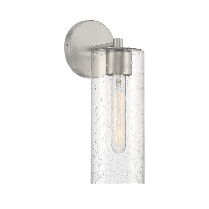 Applique murale Ricci à une lumière en nickel satiné, Nickel satiné